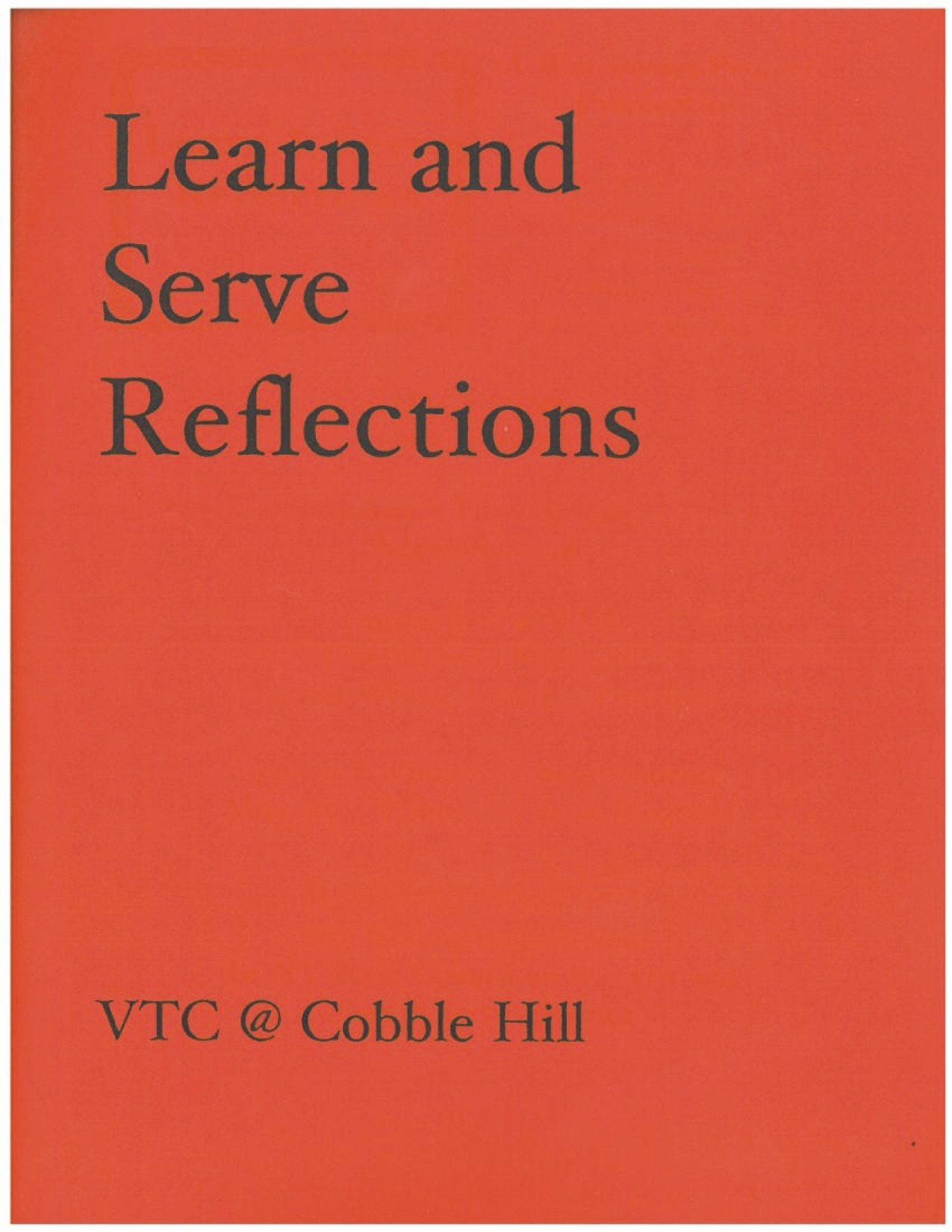 Learn and Serve Reflections  VTC at Cobble Hill Nursing Home