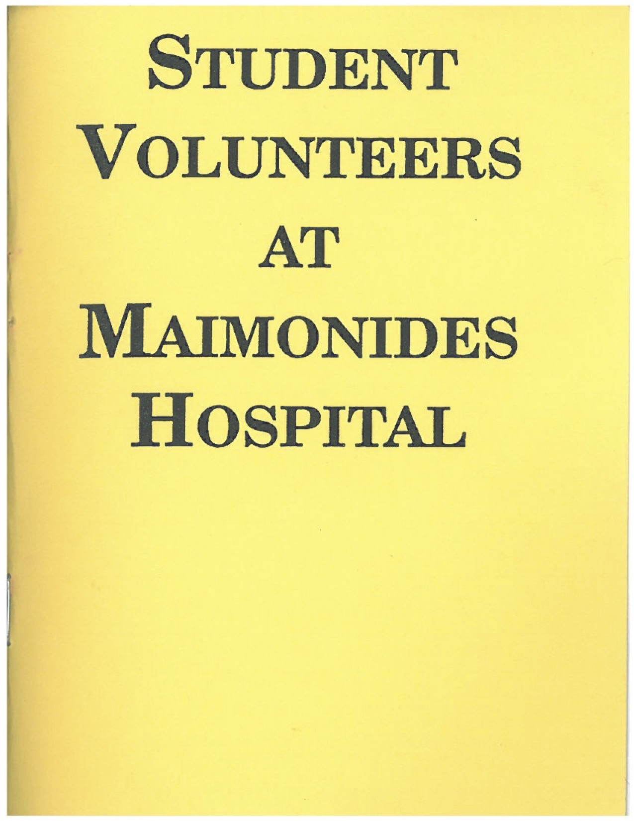 Student Volunteers at Maimonides Hospital
