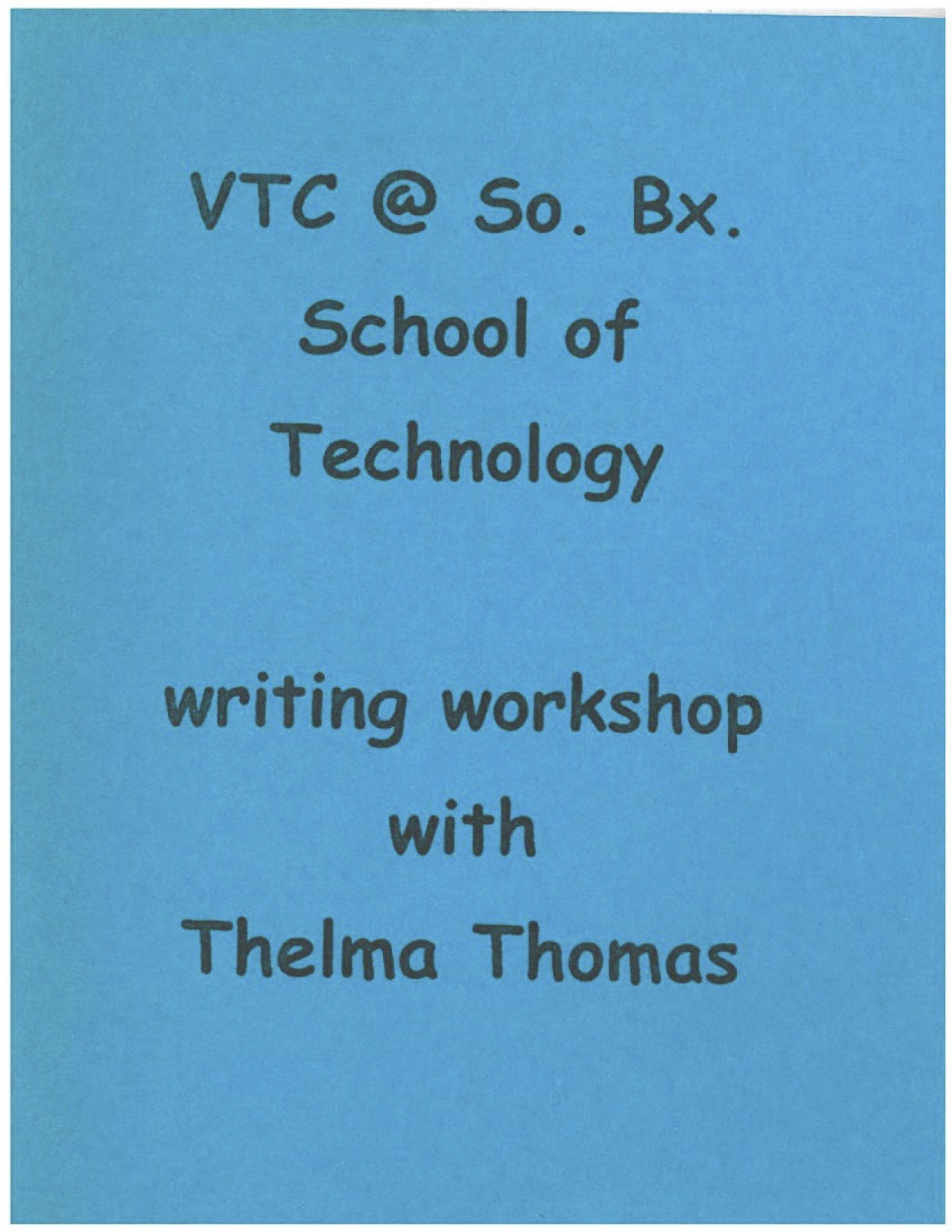 VTC writing workshop with Thelma Thomas